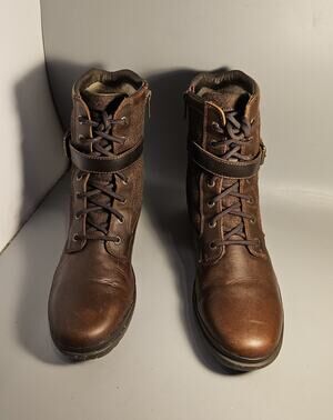 UGG KESEY CHESTNUT BROWN WATERPROOF SHEARLING LINED BOOT US 11, Zip & Buckle